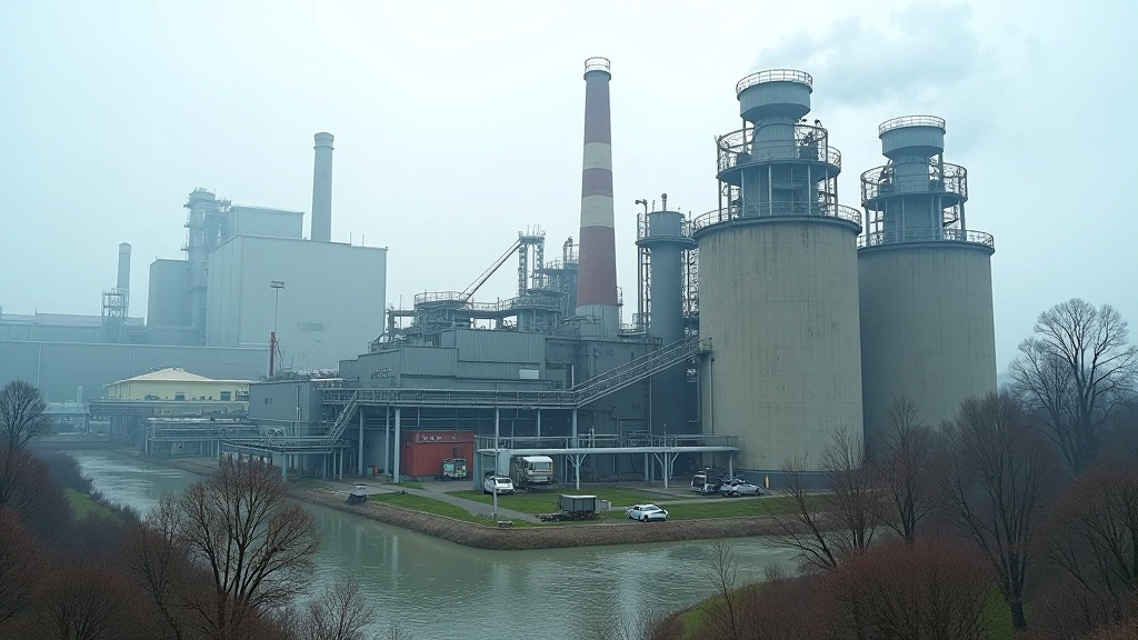 Zementwerk mit Emissionskontrollsystemen