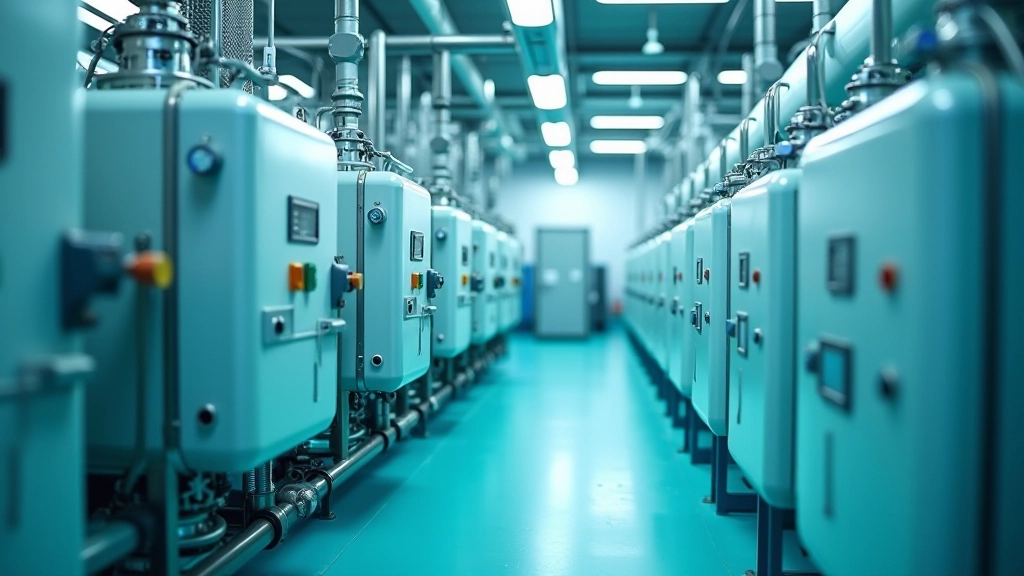 Wasserstoffanlage mit Elektrolyseur und Speichertanks