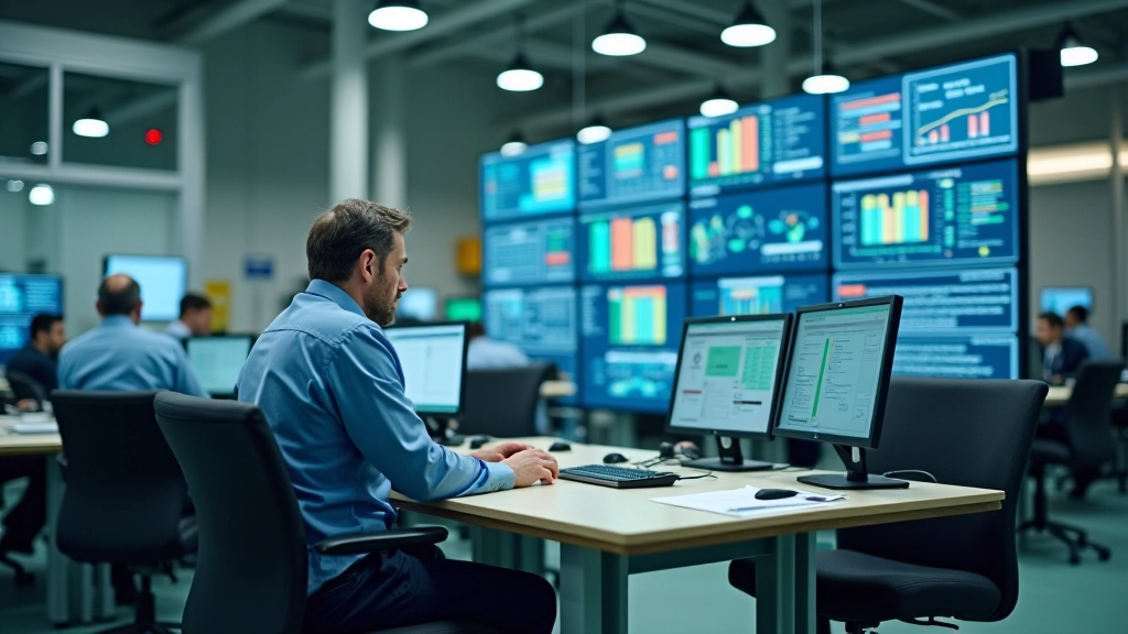 Moderne Zementproduktion mit automatisierten Kontrollsystemen und Monitoring-Equipment