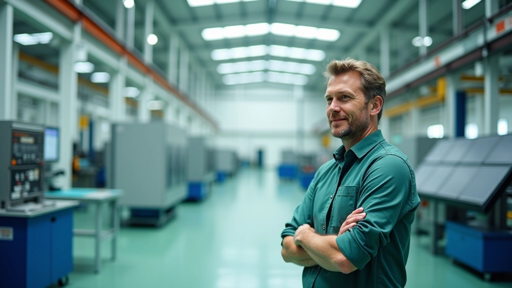 Moderne Industrieanlage mit grüner Technologie und nachhaltigen Produktionsprozessen