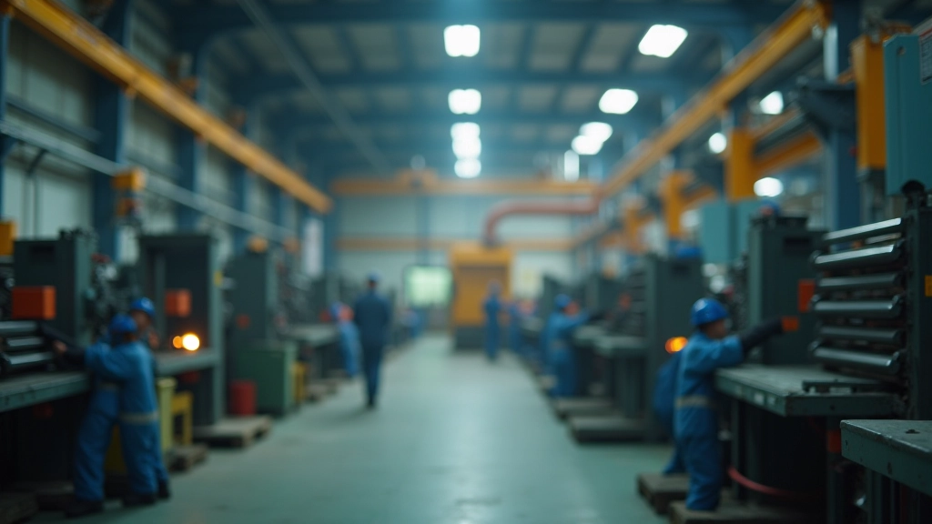 Moderne Industrieanlage mit grünen Energietechnologien und Produktionsausrüstung