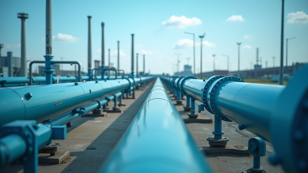 Wasserstoffrohr-Infrastruktur und Speicheranlagen in industriellem Umfeld