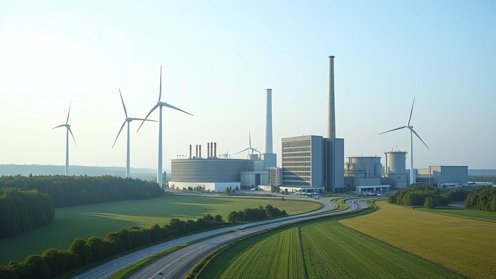 Industrieanlage mit Wasserstoff-Integration und erneuerbaren Energiequellen